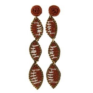 Beaded Football Earrings